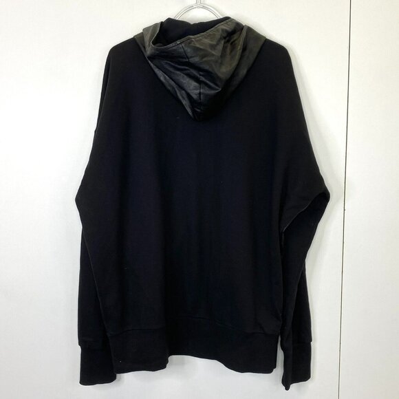 Cult Of Individuality Hoodie Full Zip Jacket Mens Size Large Black Faux Leather - Picture 3 of 5